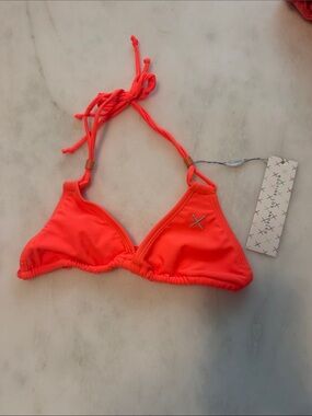 Boutine  LA wild orange  Triangle Bikini Top - Logo Accent